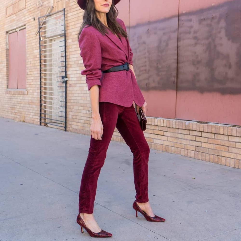 Old Navy Red Velvet Skinny Pant